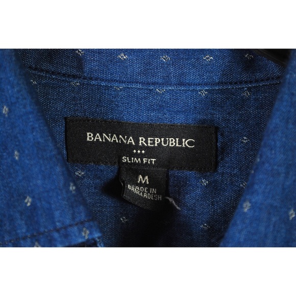 Banana Republic Dotted Denim Short Sleeve Shirt - Picture 5 of 5